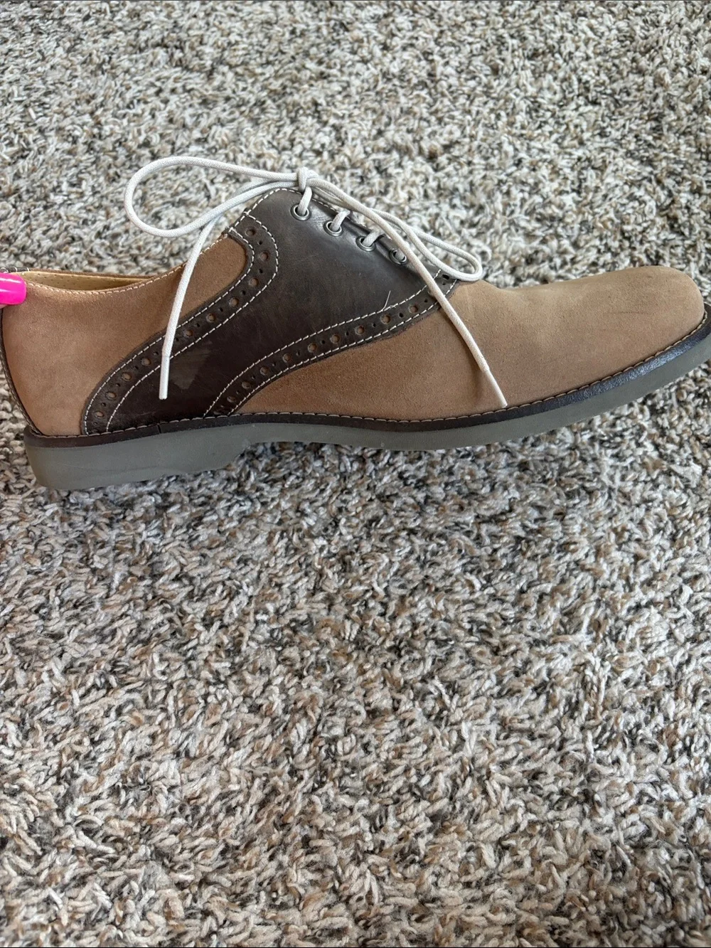 Bass Men's Two-Tone Saddle Oxford Shoes - Tan & Dark Brown